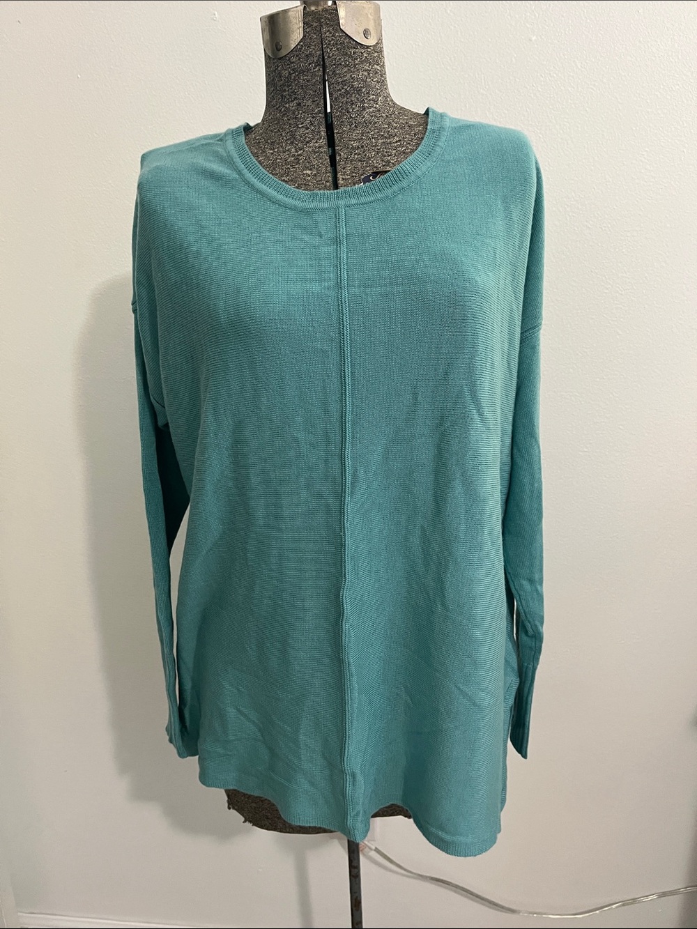 Women's Teal Long-Sleeve Knit Top